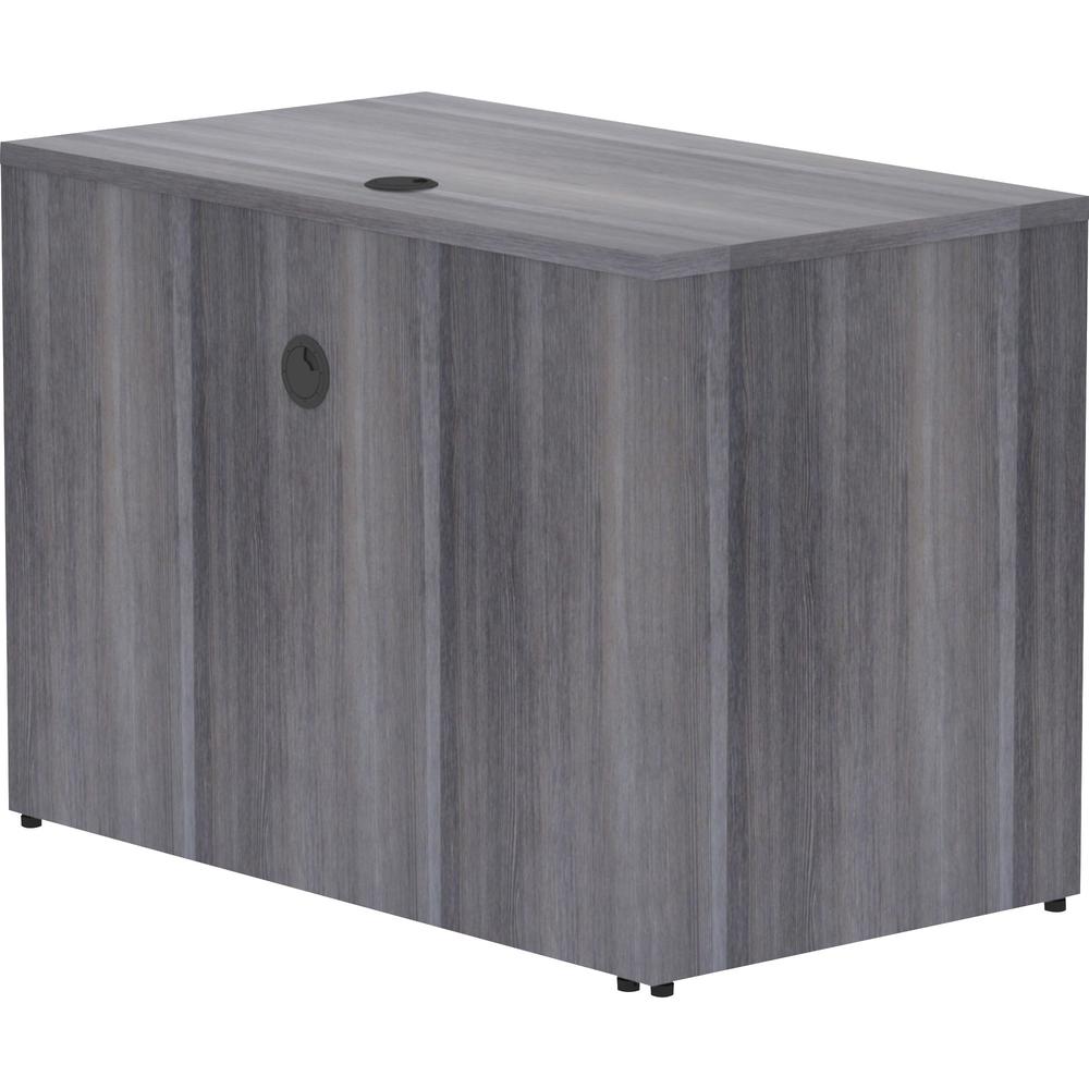 Lorell Essentials Series Return Shell - 29.5" Height x 42" Width x 24" Depth, 1" Thickness Top - Laminate, Weathered Charcoal Table Top - Modesty Panel, Grommet, Durable, Adjustable Floor Guide - 1 Ea. Picture 3