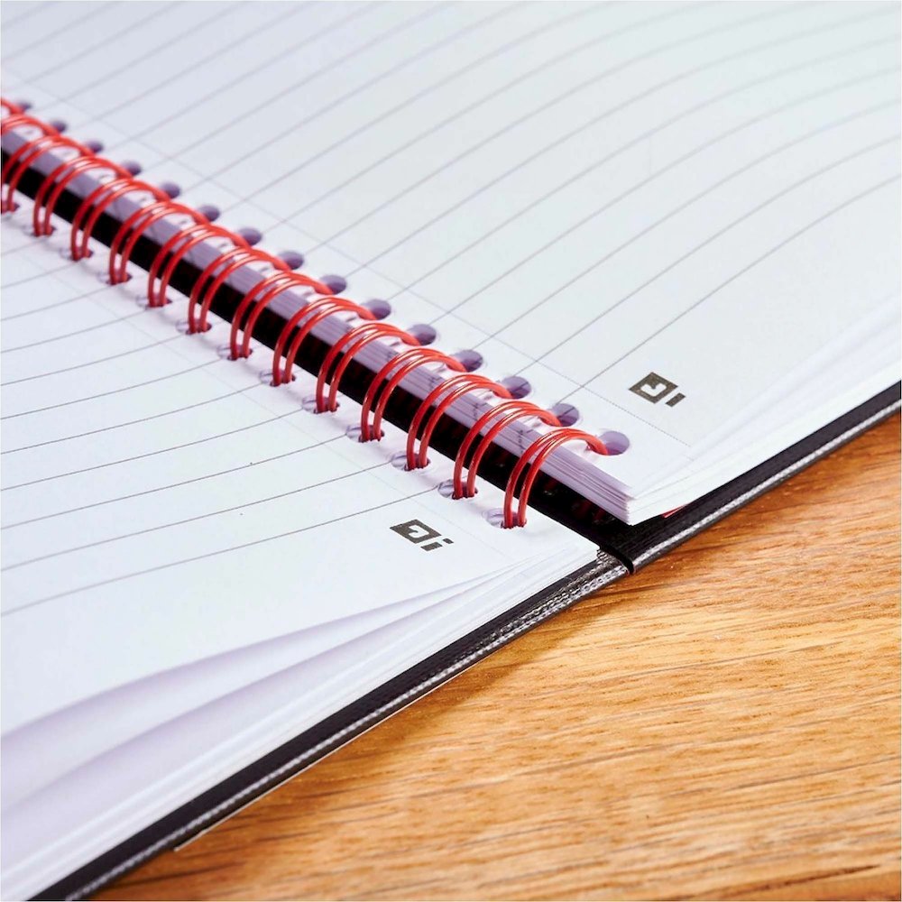 Black n' Red Hardcover Twinwire Business Notebook - Twin Wirebound - 12" Height x 8.5" Width x 1.7" Length - Matte Cover - Perforated, Bleed Resistant - 3 / Pack. Picture 3
