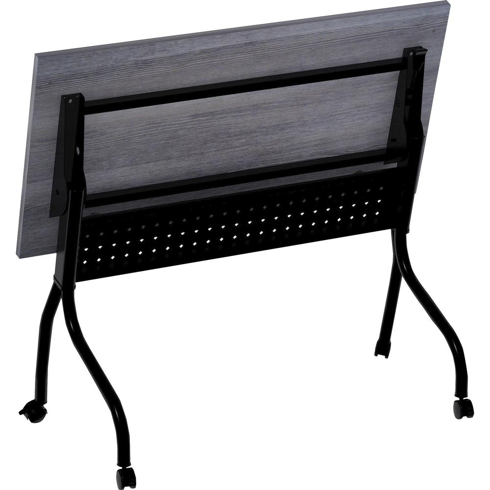 Lorell Flip Top Training Table - Charcoal Rectangle, Melamine Top - Black Four Leg Base - 4 Legs x 48" Table Top Width x 23.60" Table Top Depth - 29.50" Height - Melamine - 1 Each. Picture 2