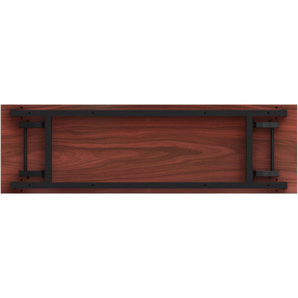 Lorell Folding Training Table - Melamine Top - 60" Table Top Width x 18" Table Top Depth x 1" Table Top Thickness - 30" HeightAssembly Required - Mahogany - Particleboard Top Material - 1 Each. Picture 7