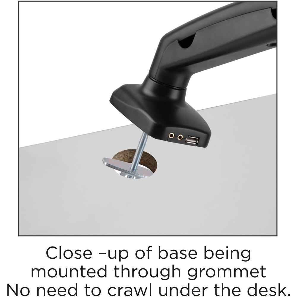 Lorell Mounting Arm for Monitor - Black - Height Adjustable - 1 Display(s) Supported - 14.30 lb Load Capacity - 75 x 75, 100 x 100 - 1 Each. Picture 9