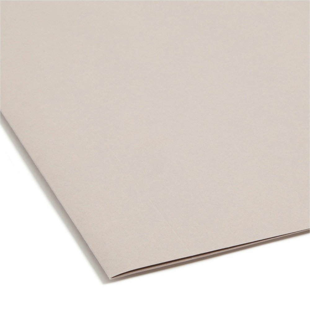 Smead TUFF 1/3 Tab Cut Legal Recycled Hanging Folder - 8 1/2" x 14" - 3" Expansion - Top Tab Location - Assorted Tab Position - 14 pt. - Steel Gray - Bend Resistant, Heavy Duty, Tear Resistant, Reinfo. Picture 3