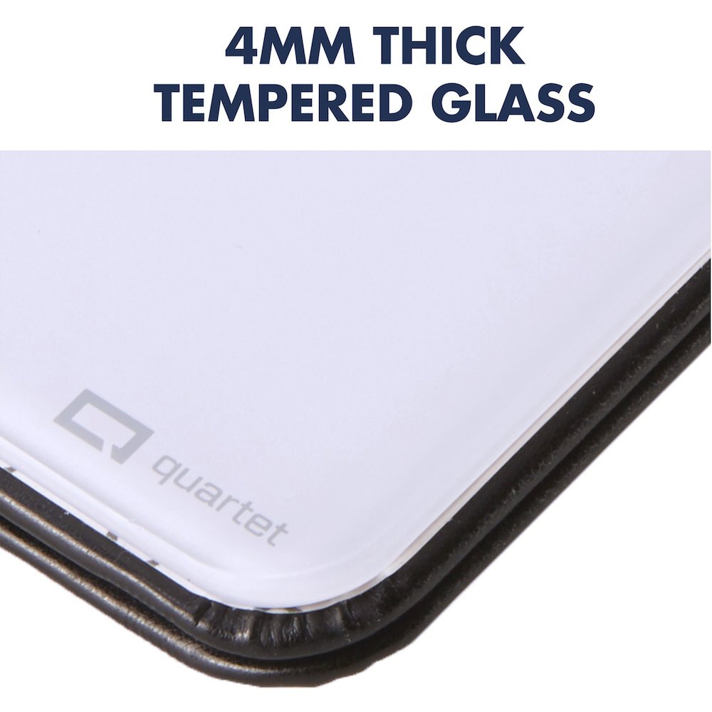 Quartet Portable Glass Dry-Erase Pad - 5" (0.4 ft) Width x 8" (0.7 ft) Height - White Tempered Glass Surface - Black Polyethylene Frame - Desktop - Magnetic - 1 Each. Picture 3