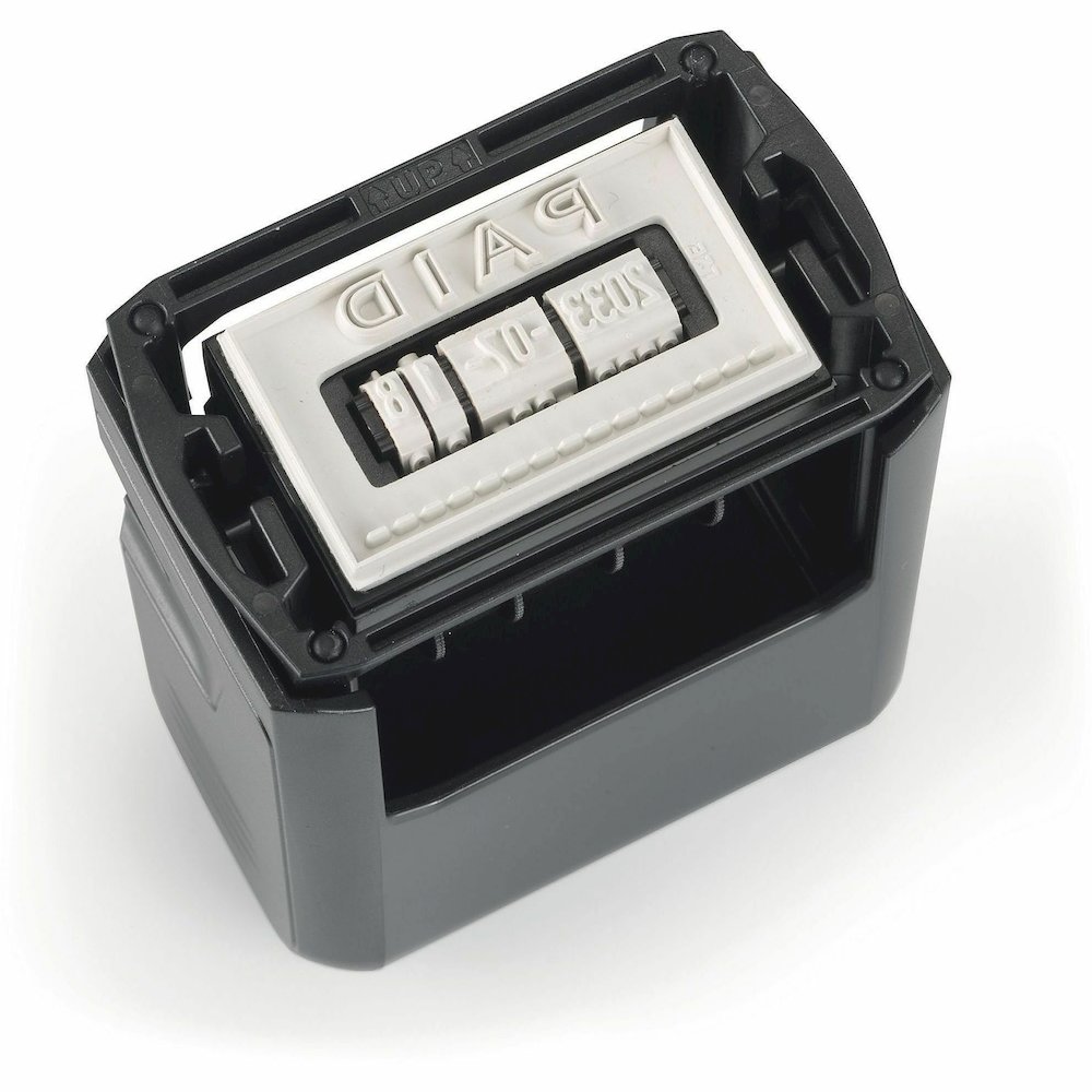 Printy 5-in-1 Date Stamp - Date Stamp - ENTERED, FAXED, PAID, RECEIVED - 10000 Impression(s) - Red, Blue - Recycled - 1 Each. Picture 3