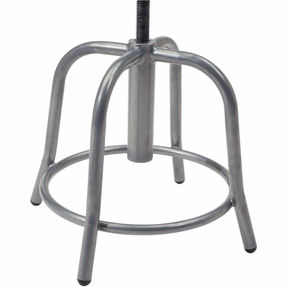National Public Seating 6800 Series Stools - Solid Hardwood Seat Material - Gray Frame Color - Steel Frame Material - Curved Leg Base - Wood, Gray - 1 Each. Picture 3