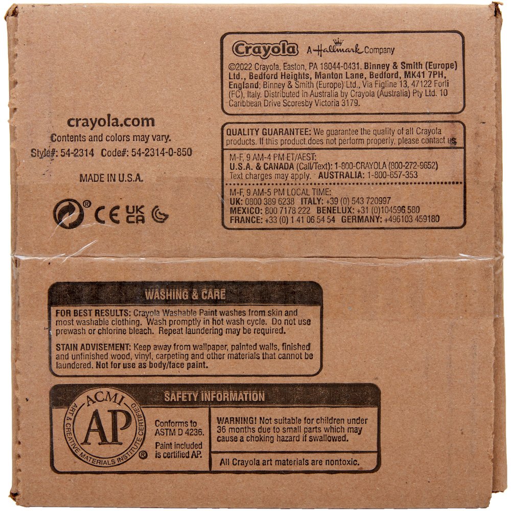 Crayola Colors of the World™ Washable Paint - Multicolor - 8 fl oz - Washable - 9 / Box. Picture 3