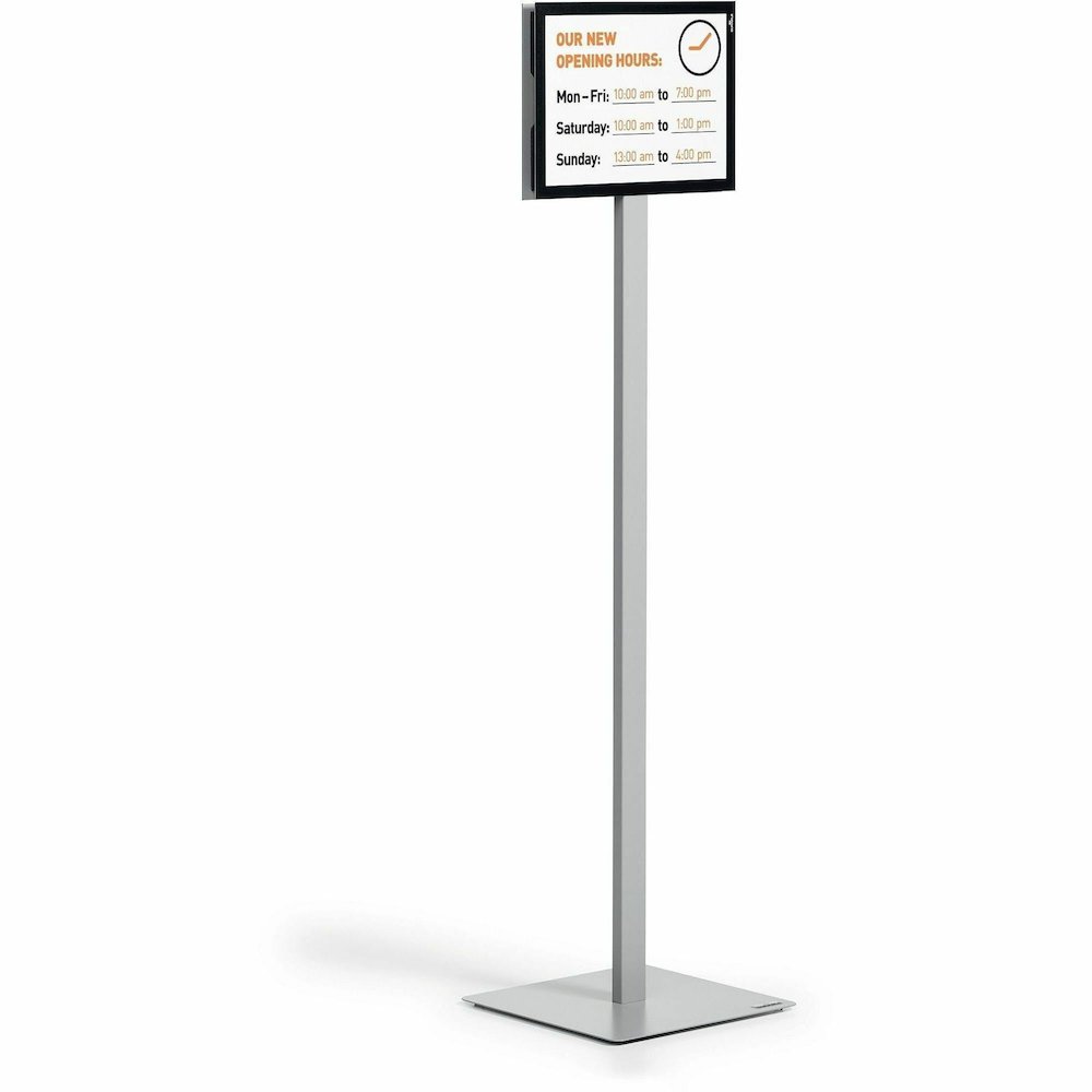 DURABLE Info Basic Floor Stand - Floor - Charcoal Gray - For Reception Area, Waiting Room, Lobby, Trade Show - Double-sided, Weighted Base, Magnetic. Picture 3