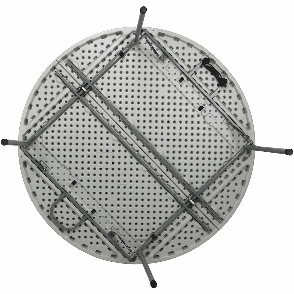 National Public Seating Fold-in-Half Tables - Speckled Gray Round Top - Four Leg Base - 4 Legs - 700 lb Capacity - 2" Table Top Thickness x 48" Table Top Diameter - 29.20" Height - Industry, Indoor, O. Picture 3