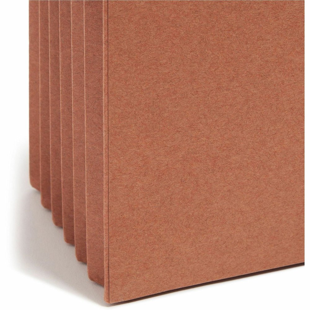 Smead Straight Tab Cut Legal Recycled File Pocket - 8 1/2" x 14" - Top Tab Location - 12.5 pt. - Redrope - Tear Resistant, Rounded Corner, Reinforced Gusset - 30% Recycled - 10 / Box. Picture 3