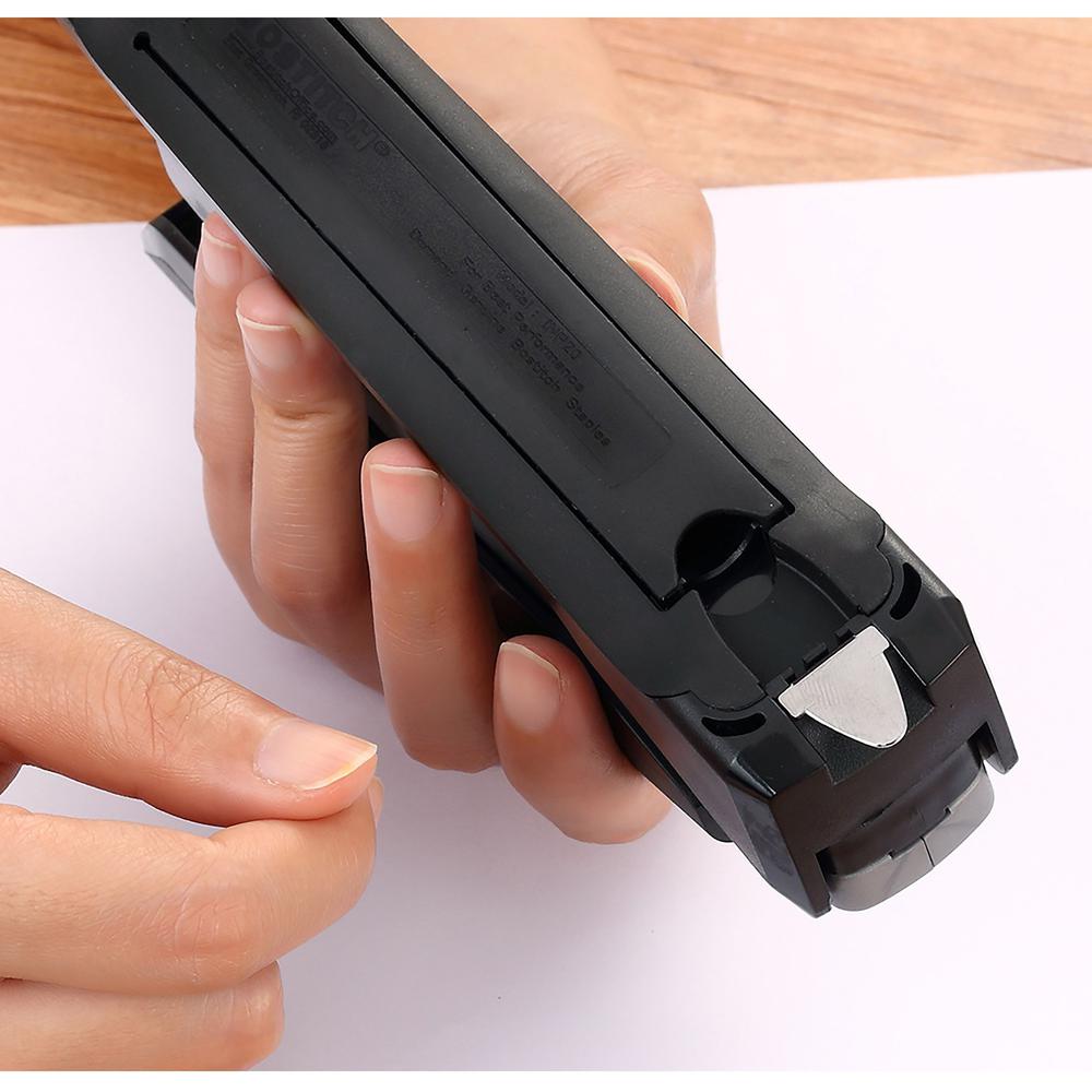 Bostitch InPower Spring-Powered Antimicrobial Desktop Stapler - Staples Upto 20 Sheet - Holds Upto 210 Staple - Full Strip - 4.50" Throat Depth - Silver, Black - Rubber - 1 Each. Picture 3