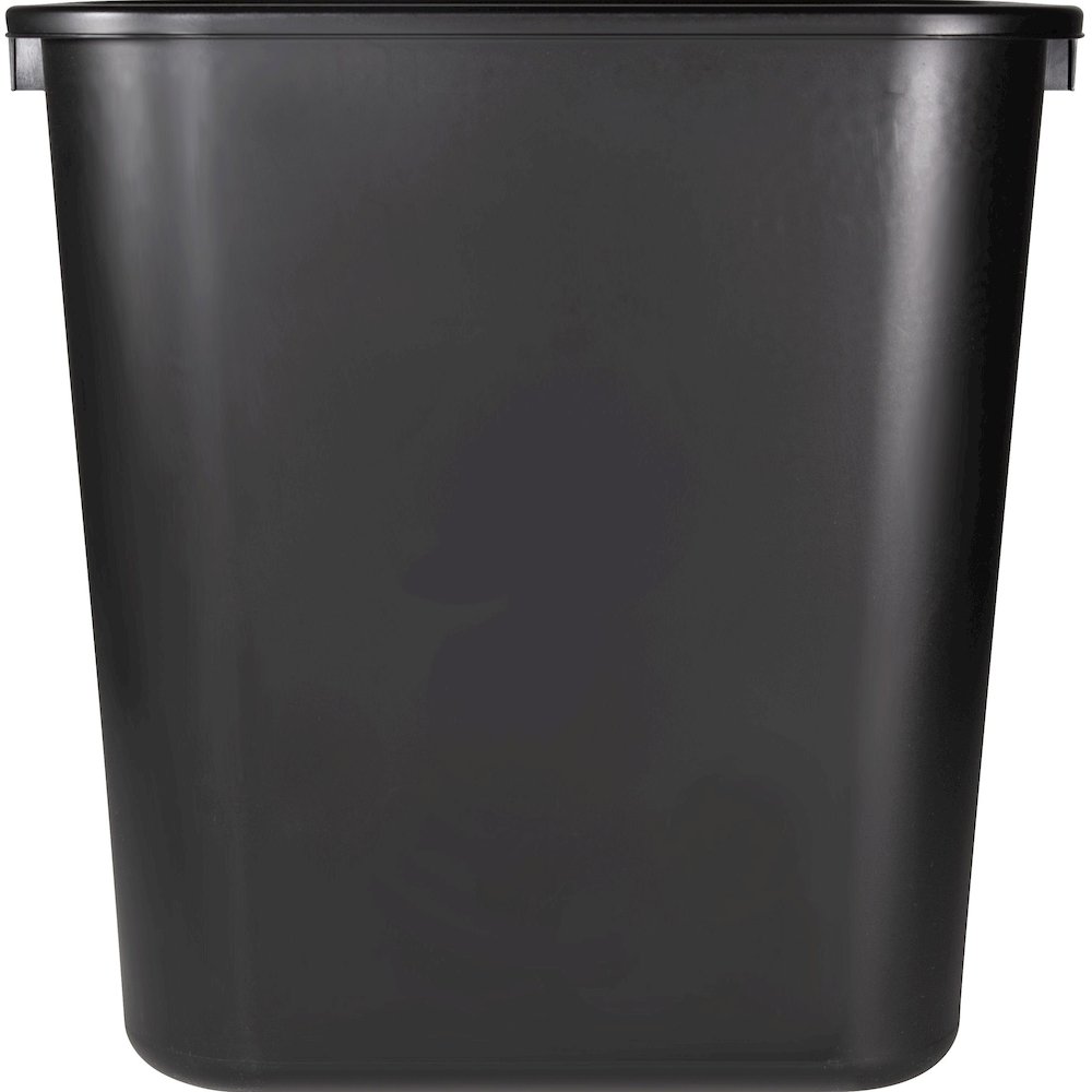 Sparco Rectangular Wastebasket - 7 gal Capacity - Rectangular - 15" Height x 14.5" Width x 10.5" Depth - Polyethylene - Black - 1 Each. Picture 3