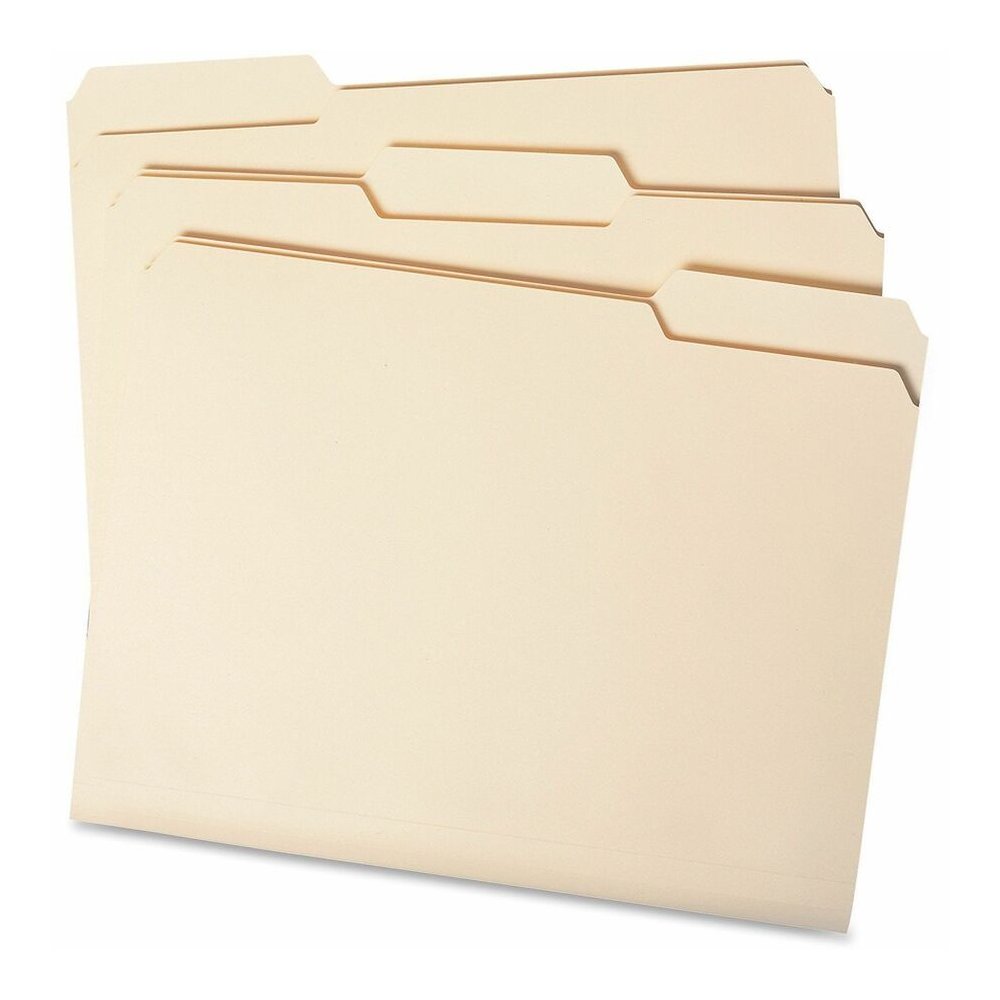 Smead 1/3 Tab Cut Letter Recycled Top Tab File Folder - 8 1/2" x 11" - 3/4" Expansion - Top Tab Location - Assorted Tab Position - 11 pt. - 1 Plys - Manila - Tab - 10% Recycled - 100 / Box. Picture 4