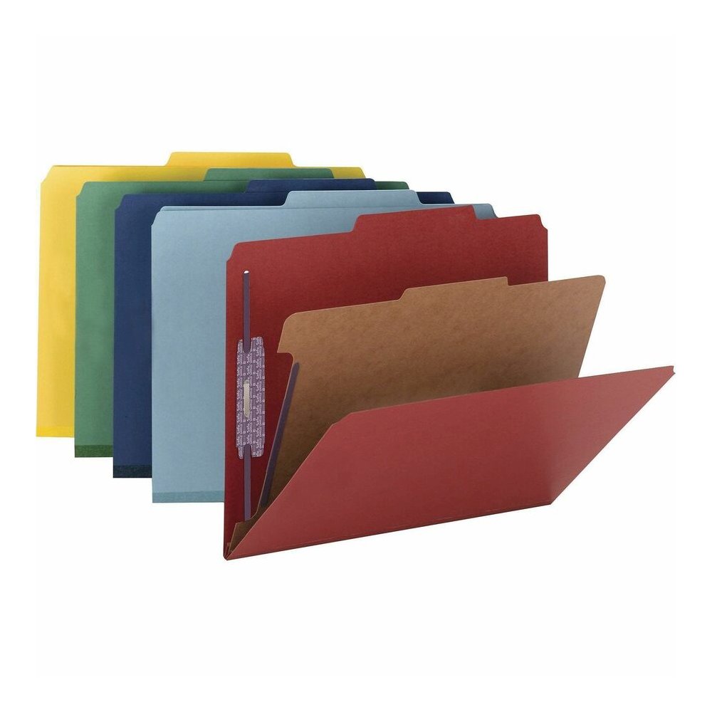 Smead SafeSHIELD 2/5 Tab Cut Letter Recycled Classification Folder - 8 1/2" x 11" - 2" Expansion - 2 x 2S Fastener - 2" for Folder - Top Tab Location - Right of Center Tab Position - 1 Divider - 25 pt. Picture 4
