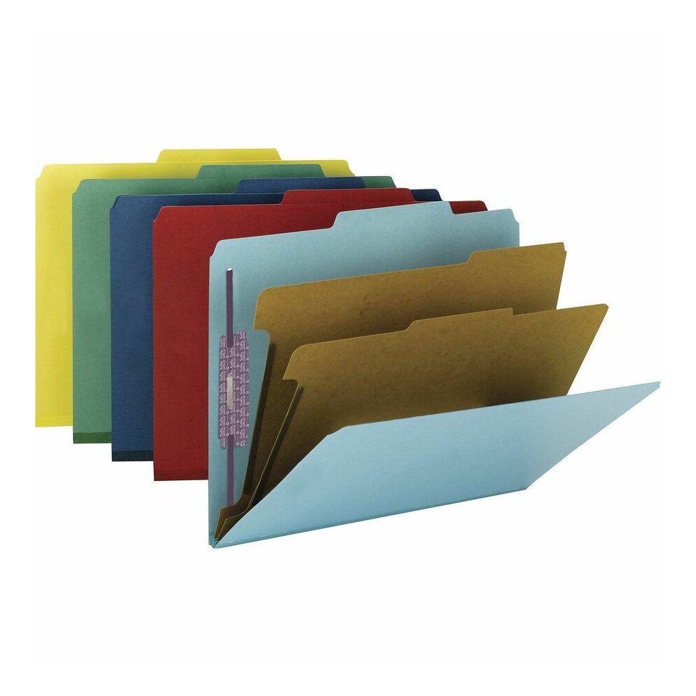 Smead SafeSHIELD 2/5 Tab Cut Letter Recycled Classification Folder - 8 1/2" x 11" - 2" Expansion - 2 x 2S Fastener - 2" for Folder - Top Tab Location - Right of Center Tab Position - 2 Divider - 25 pt. Picture 4