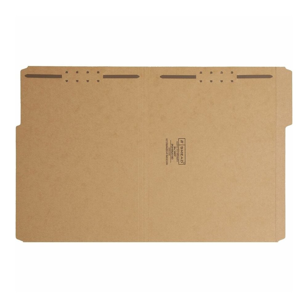 Smead 1/3 Tab Cut Letter Recycled Fastener Folder - 8 1/2" x 11" - 3/4" Expansion - 2 x 2K Fastener - 2" for Folder - Top Tab Location - Assorted Tab Position - 11 pt. - 2 Plys - Kraft - Reinforced Ta. Picture 2