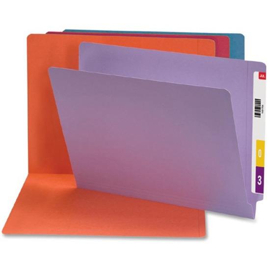 Smead Shelf-Master Straight Tab Cut Letter Recycled End Tab File Folder - 8 1/2" x 11" - 3/4" Expansion - Lavender - 10% Recycled - 100 / Box. Picture 3