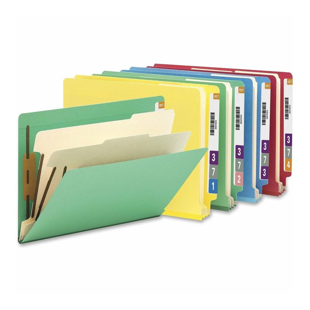 Smead Straight Tab Cut Letter Recycled Classification Folder - 8 1/2" x 11" - 2" Expansion - 2 x 2B Fastener - 2" for Folder - End Tab Location - Right of Center Tab Position - 2 Divider - 14 pt. - 2 . Picture 4