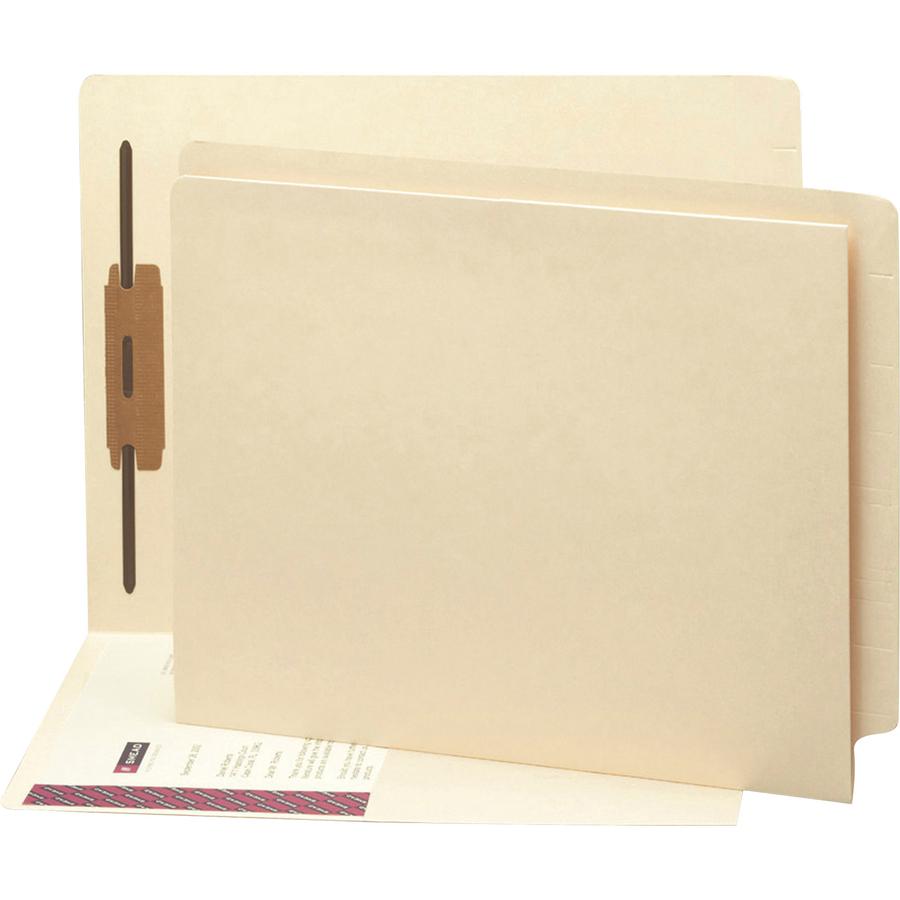 Smead Straight Tab Cut Letter Recycled Fastener Folder - 8 1/2" x 11" - 3/4" Expansion - 1 x 2B Fastener(s) - 2" Fastener Capacity for Folder - 1 Inside Front Pocket(s) - Manila - 10% Recycled - 50 / . Picture 9