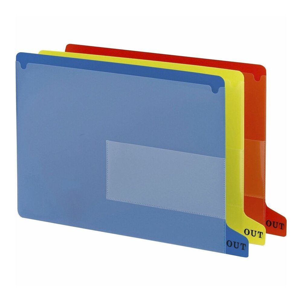 Smead End Tab Out Guides - Printed Bottom Tab(s) - Message - OUT - Letter - Red Poly Tab(s) - 25 / Box. Picture 2