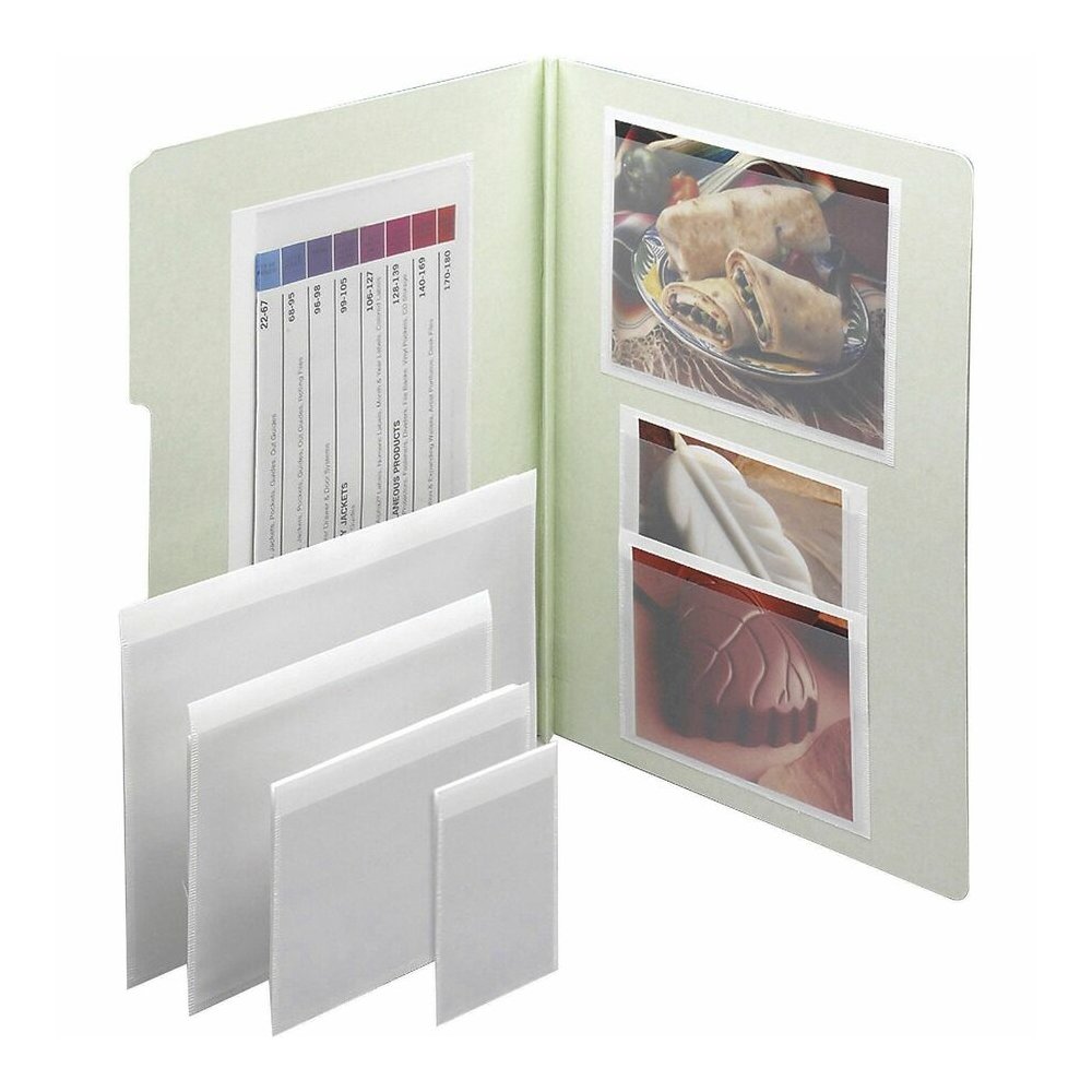 Smead Self-Adhesive Pockets - For 6 1/4" x 4 9/16" Sheet - Clear - Poly - 100 / Box. Picture 2