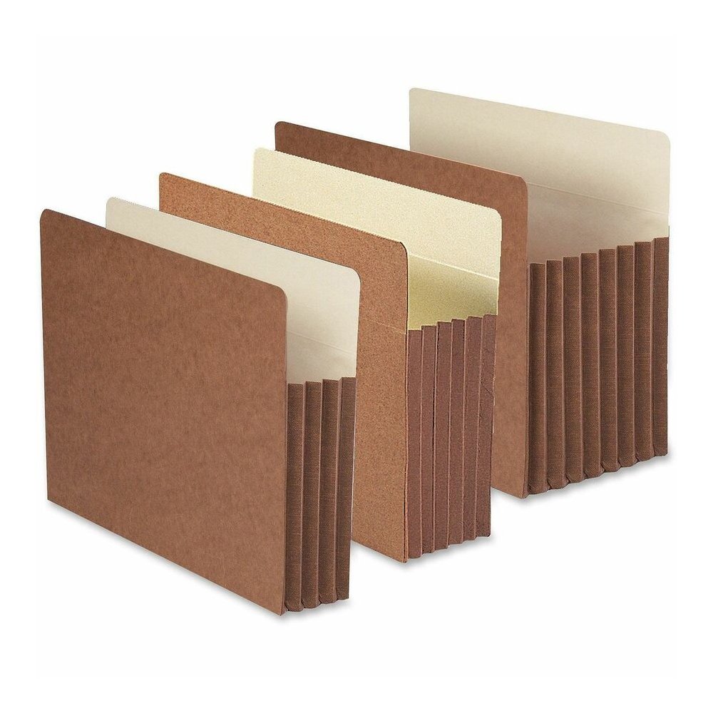 Smead TUFF Straight Tab Cut Letter Recycled File Pocket - 8 1/2" x 11" - 3 1/2" Expansion - 11 pt. - Redrope - Reinforced Gusset, Tear Resistant, Heavyweight Cover - 30% Recycled - 10 / Box. Picture 2
