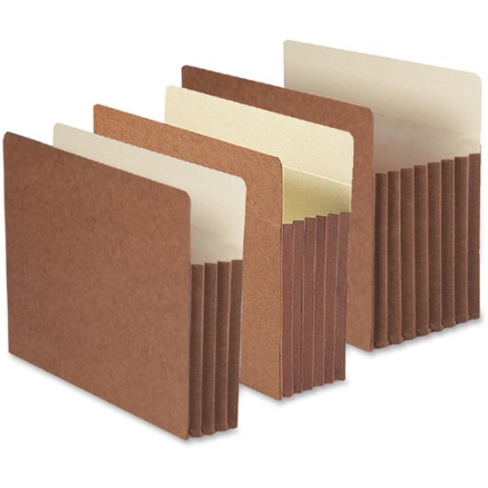 Smead TUFF Straight Tab Cut Letter Recycled File Pocket - 8 1/2" x 11" - 7" Expansion - 12.5 pt. - Redrope - Reinforced Gusset, Heavyweight Cover, Tear Resistant - 30% Recycled - 5 / Box. Picture 5