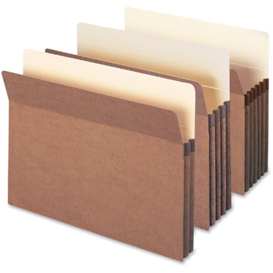 Smead Straight Tab Cut Letter Recycled File Pocket - 8 1/2" x 11" - 3 1/2" Expansion - Top Tab Location - 12.5 pt. - Redrope - Reinforced Corner, Reinforced Gusset - 30% Recycled - 50 / Box. Picture 5