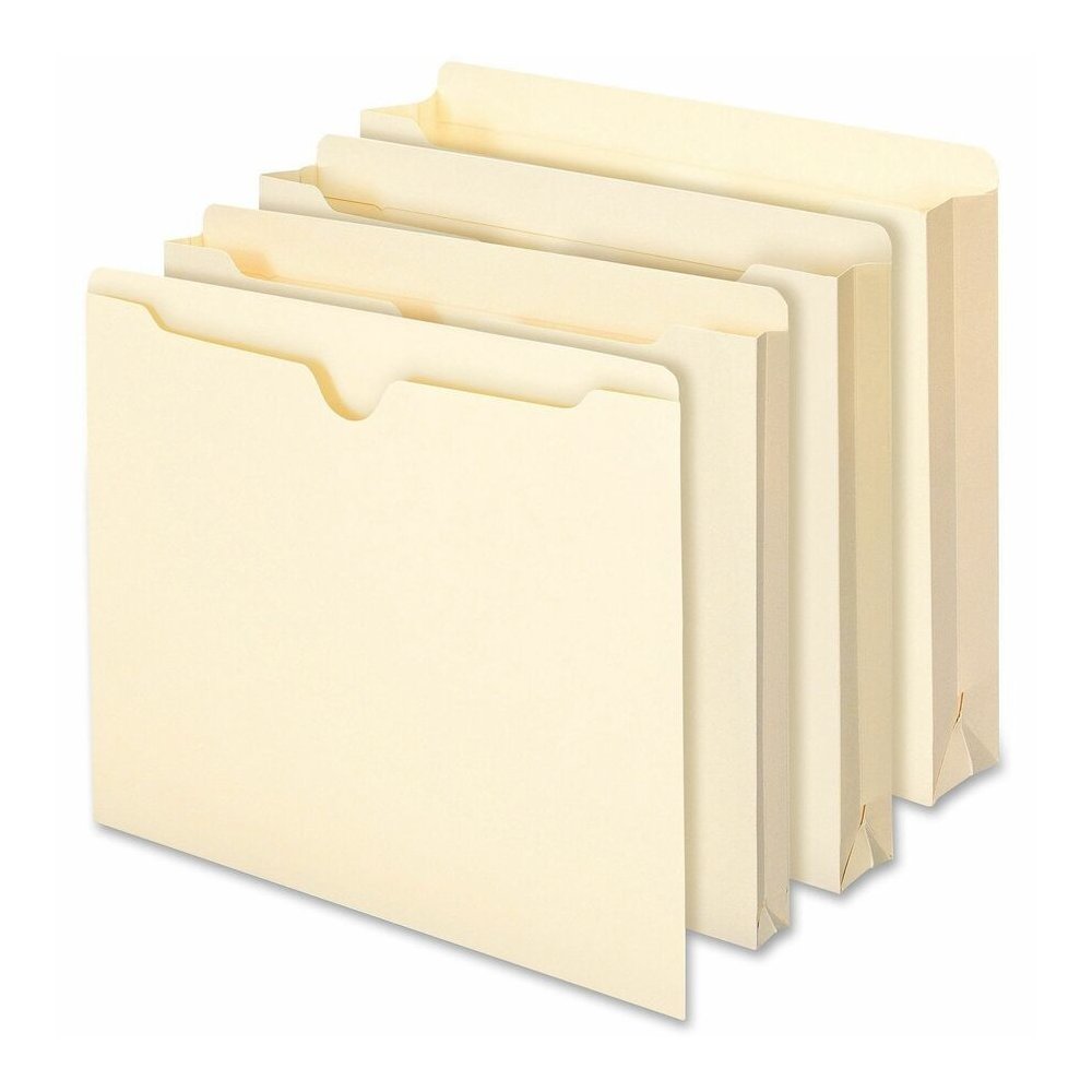 Smead Straight Tab Cut Letter Recycled File Jacket - 8 1/2" x 11" - 1 1/2" Expansion - 11 pt. - 2 Plys - Manila - Reinforced, Slip Resistant - 10% Recycled - 50 / Box. Picture 4