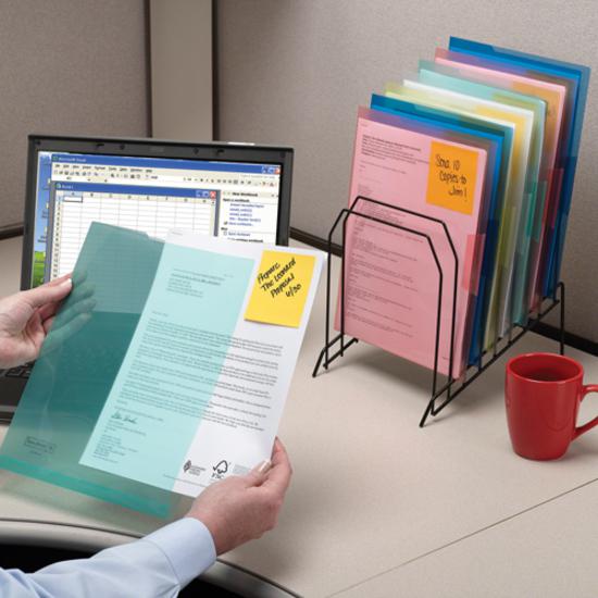 Smead Letter File Jacket - 8 1/2" x 11" - Polypropylene - Blue, Clear, Green, Red, Yellow - 5 / Pack. Picture 2