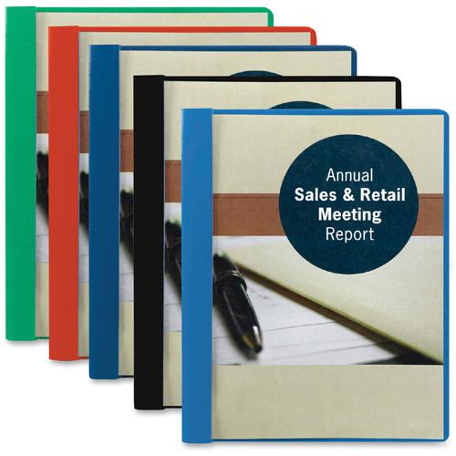 Smead Letter Recycled Report Cover - 8 1/2" x 11" - 3 Fastener - 1/2" for Folder - 12 pt. - Vinyl, Metal - Blue - 50% Recycled - 25 / Box. Picture 7