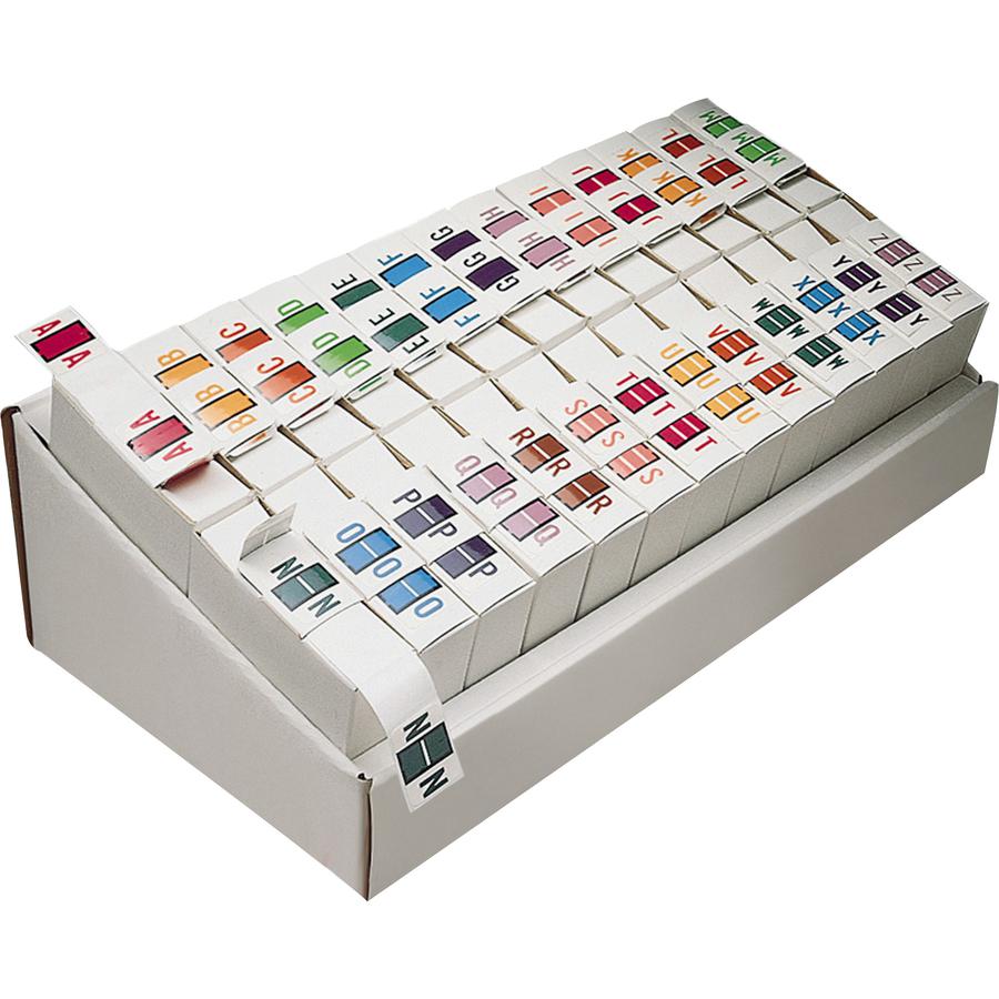 Smead BCCR Bar-Style Color-Coded Labels - "Alphabet" - 1 1/4" Width x 1" Length - Lavender - 500 / Roll - 500 / Roll. Picture 2