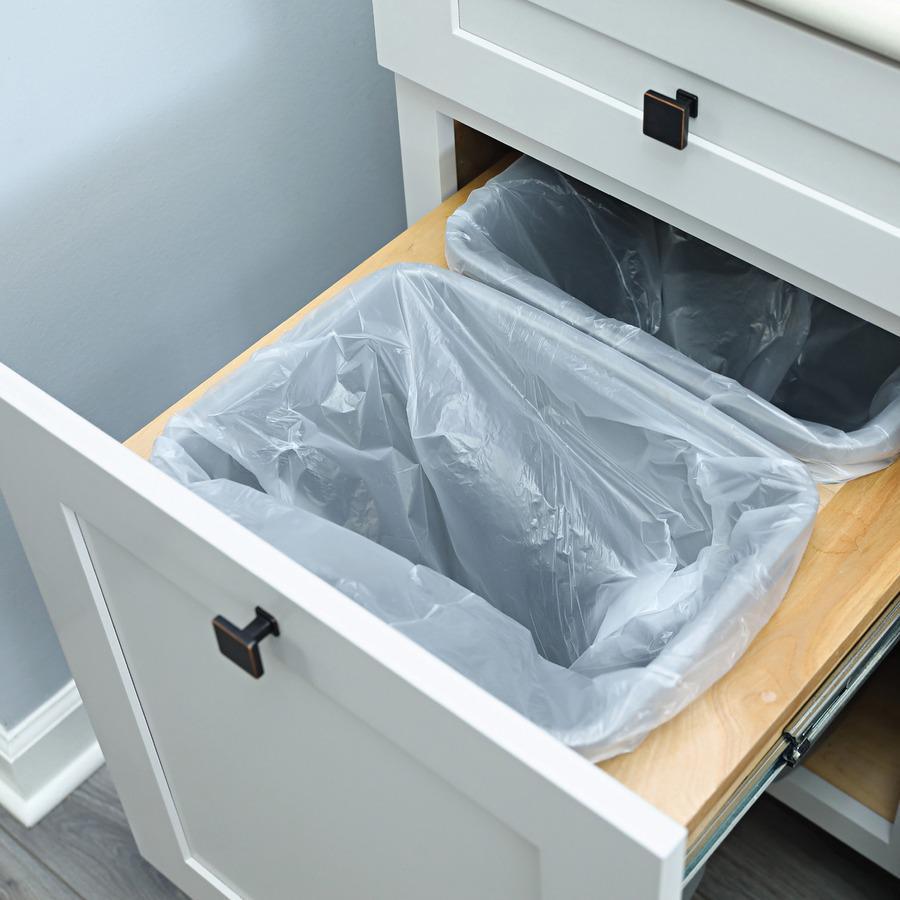 Genuine Joe Clear Trash Can Liners - Small Size - 16 gal Capacity - 33" Length x 24" Width x 0.60 mil (15 Micron) Thickness - Low Density - Clear - 500/Box - 1 Carton. Picture 8