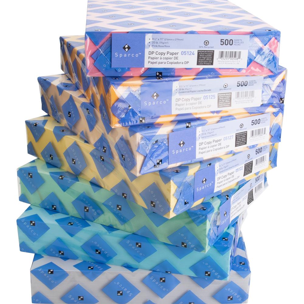 Sparco Premium Copy Paper - Canary - Letter - 8 1/2" x 11" - 20 lb Basis Weight - 500 / Ream - Sustainable Forestry Initiative (SFI) - Lint-free, Archival-safe, Acid-free - Canary. Picture 5