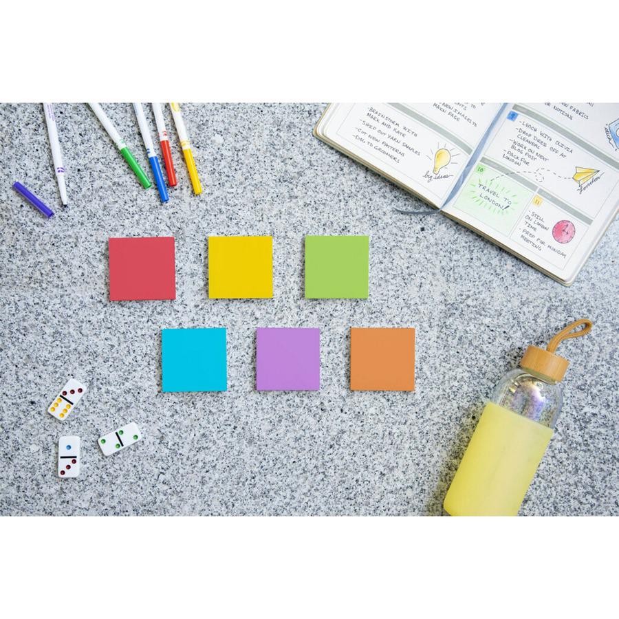 Post-it&reg; Super Sticky Notes - Playful Primaries Color Collection - 1080 - 3" x 3" - Square - 90 Sheets per Pad - Unruled - Candy Apple Red, Vital Orange, Sunnyside, Lucky Green, Blue Paradise, Iri. Picture 6