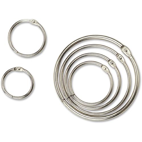 Officemate Loose-Leaf Book Rings - 1.5" Diameter - Silver - Metal - 100 / Box. Picture 4