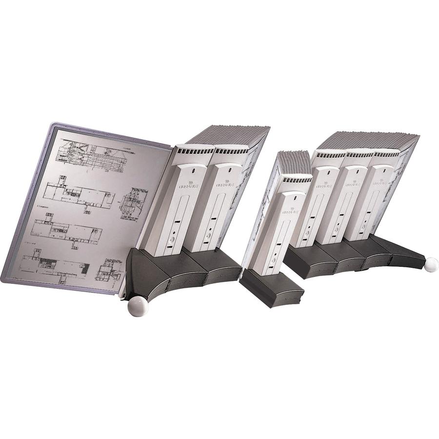 DURABLE&reg; SHERPA&reg; Desktop Reference Display System - Desktop - 10 Double Sided Panels - Letter Size - Anti-Reflective/Non-Glare - Gray. Picture 5