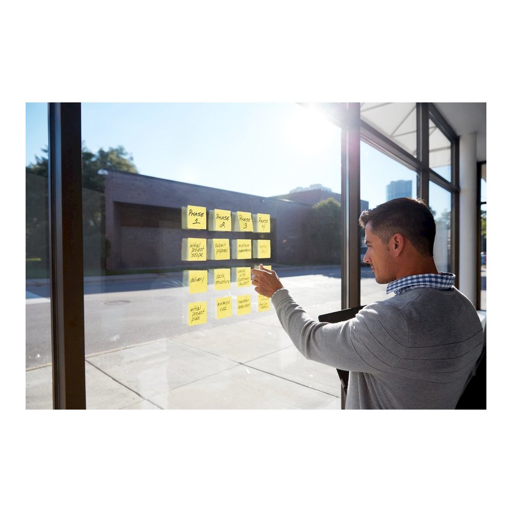 Post-it&reg; Super Sticky Dispenser Notes - 1080 - 3" Flag/Note Width x 3" Flag/Note Length - Square - 90 Sheets per Pad - Unruled - Canary Yellow - Paper - Self-adhesive, Repositionable - 1 Pack. Picture 2