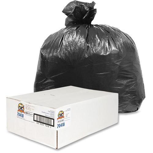 Genuine Joe Economy Linear Low-Density Can Liners - 16 gal Capacity - 31" Length x 24" Width x 0.35 mil (9 Micron) Thickness - Low Density - Black - 1000 / Carton. Picture 2