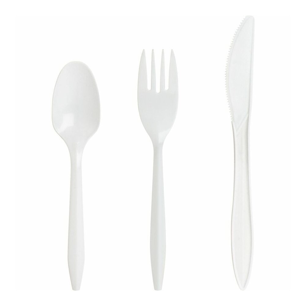 Genuine Joe Medium-weight Spoons - White - 1000 / Carton. Picture 2