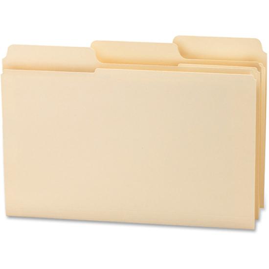 Smead SuperTab 1/3 Tab Cut Legal Recycled Top Tab File Folder - 8 1/2" x 14" - 3/4" Expansion - Top Tab Location - Assorted Position Tab Position - Manila - 10% Recycled - 100 / Box. Picture 9
