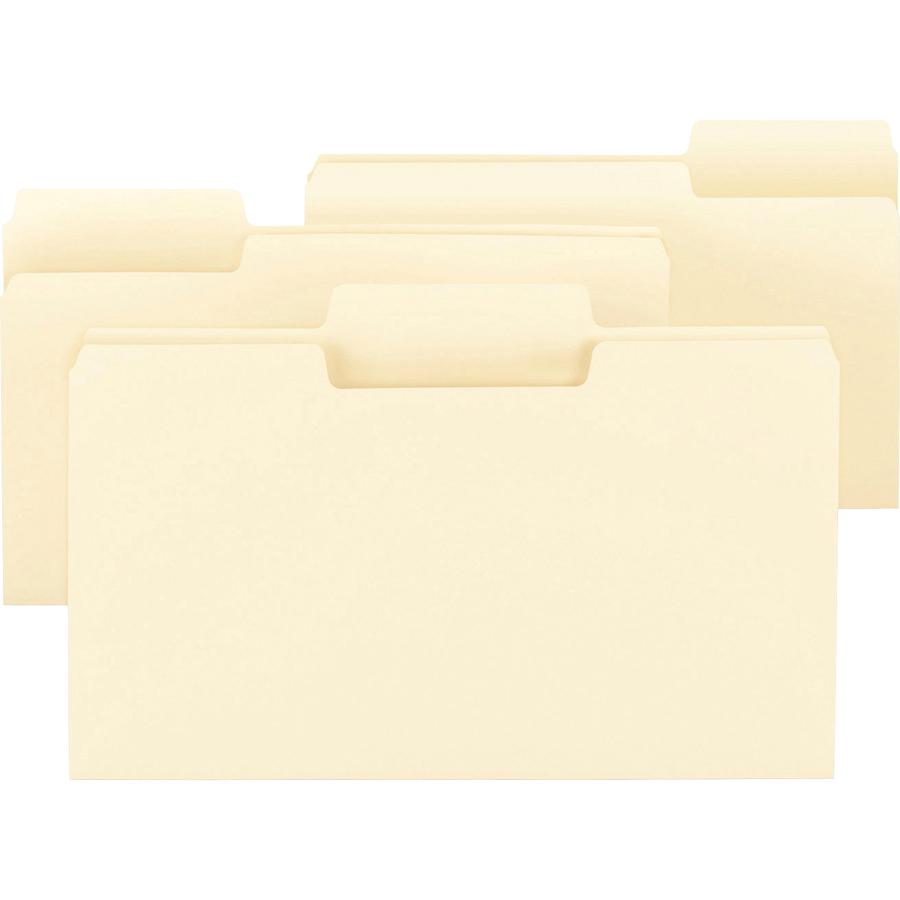 Smead SuperTab 1/3 Tab Cut Legal Recycled Top Tab File Folder - 8 1/2" x 14" - 3/4" Expansion - Top Tab Location - Assorted Position Tab Position - Manila - 10% Recycled - 100 / Box. Picture 9
