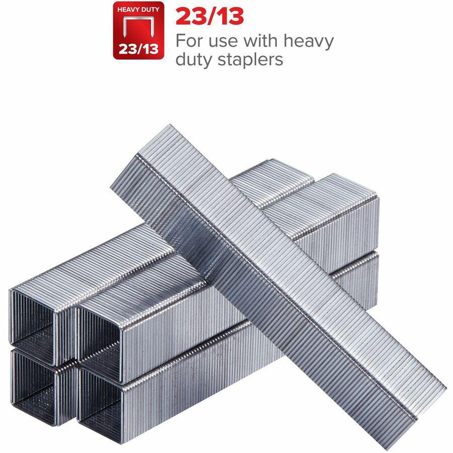 Bostitch Heavy-Duty Staples - 100 Per Strip - Heavy Duty - 1/2" Leg - 1/2" Crown - Holds 100 Sheet(s) - for Paper - Heavy Duty - Silver - 0.6" Height x 2.7" Width3.2" Length - 1000 / Box. Picture 2