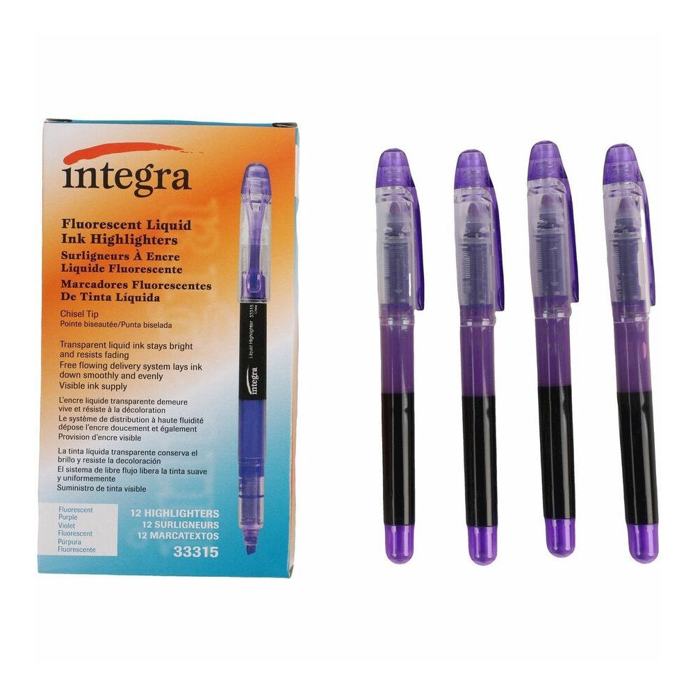 Integra Liquid Highlighters - Purple Ink - 1 Dozen. Picture 2