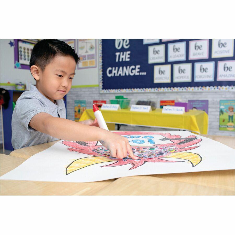 UCreate Economy Poster Board - Art, Mat, Mounting, Block Printing, Painting, Craft - 28" Height x 22" Width - White - 100 / Carton. Picture 3