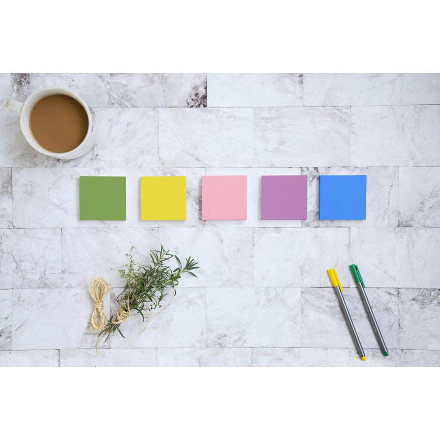 Post-it&reg; Notes Cabinet Pack - Floral Fantasy Color Collection - 1800 x Assorted - 3" x 3" - Square - 100 Sheets per Pad - Unruled - Limeade, Citron, Positively Pink, Iris Infusion, Blue Paradise -. Picture 2
