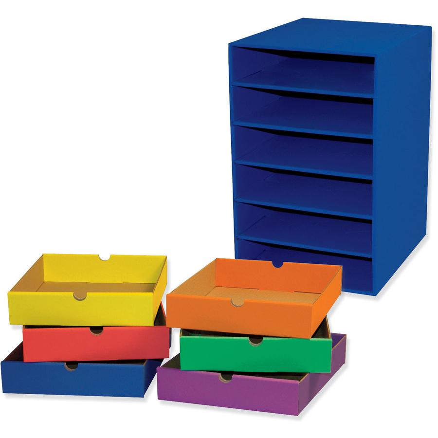Classroom Keepers 6-Shelf Organizer - 6 Shelf(ves) - 17.8" Height x 13.5" Width x 12" Depth - 70% Recycled - Blue - 1 Each. Picture 4