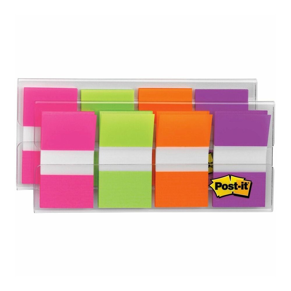 Post-it&reg; Flags - 160 - 1" Flag/Note Width x 1 3/4" Flag/Note Length - Rectangle - Unruled - Pink, Green, Orange, Purple, Assorted - Dispenser Included - 160 / Pack. Picture 2