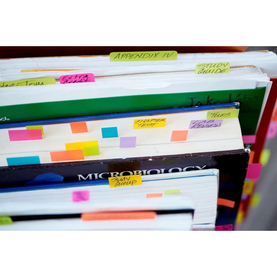 Post-it&reg; Green Flag Value Pack - 600 x Green - 1" x 1 3/4" - Rectangle - Unruled - Green - Removable, Writable - 12 / Box. Picture 7