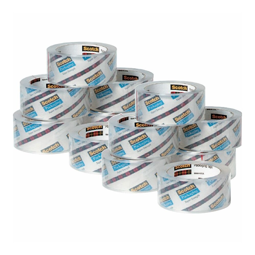 Scotch Commercial-Grade Shipping/Packaging Tape - 54.60 yd Length x 1.88" Width x 3.1 mil Thickness - 3" Core - Clear - Synthetic Rubber Resin - For Sealing, Splicing - 48 / Carton. Picture 2