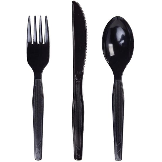 Dixie Medium-Weight Disposable Plastic Forks by GP Pro - 1000/Carton - Black. Picture 2